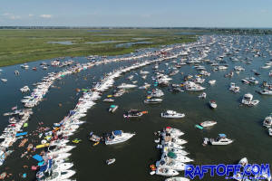 Raft Off 2020 looking East from ZMan's boat